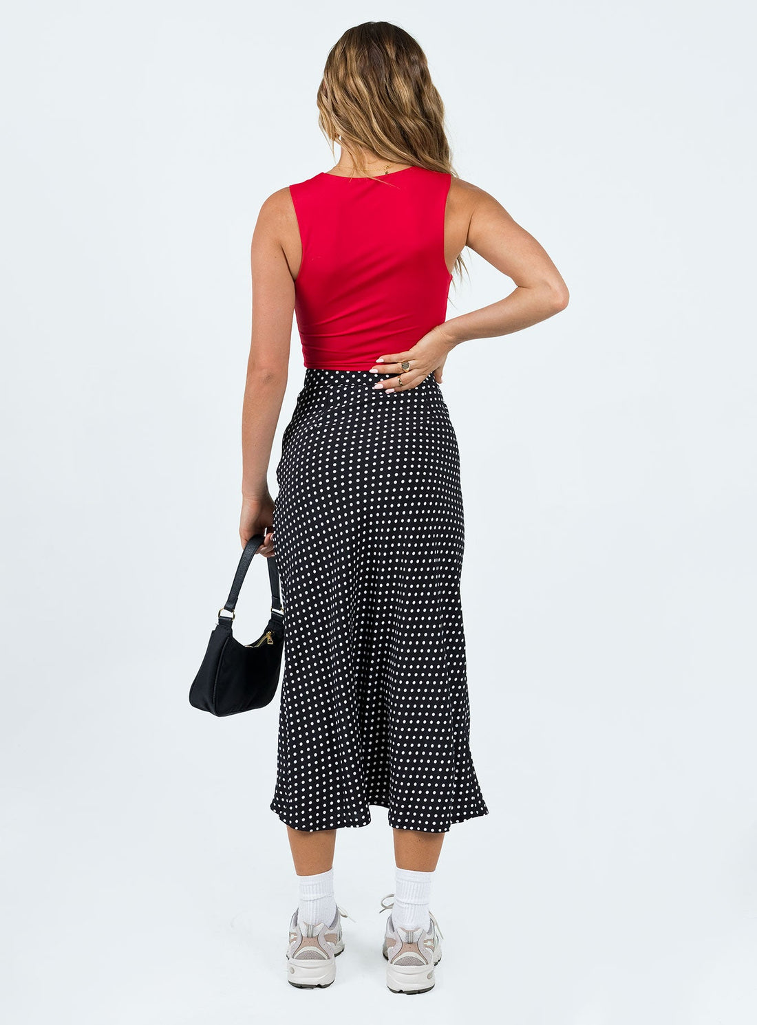 Mabel Midi Skirt Black Polka Dot