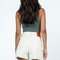 Elena Denim Shorts Cream