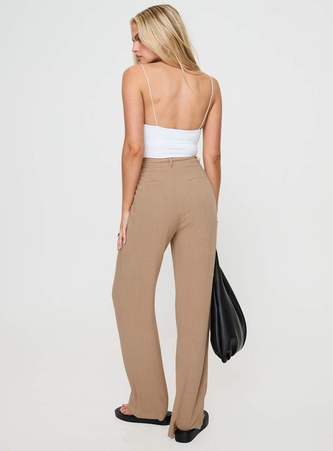 Brenda Linen Blend Pants Beige