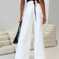 Chavez Wide Leg Jeans White Denim