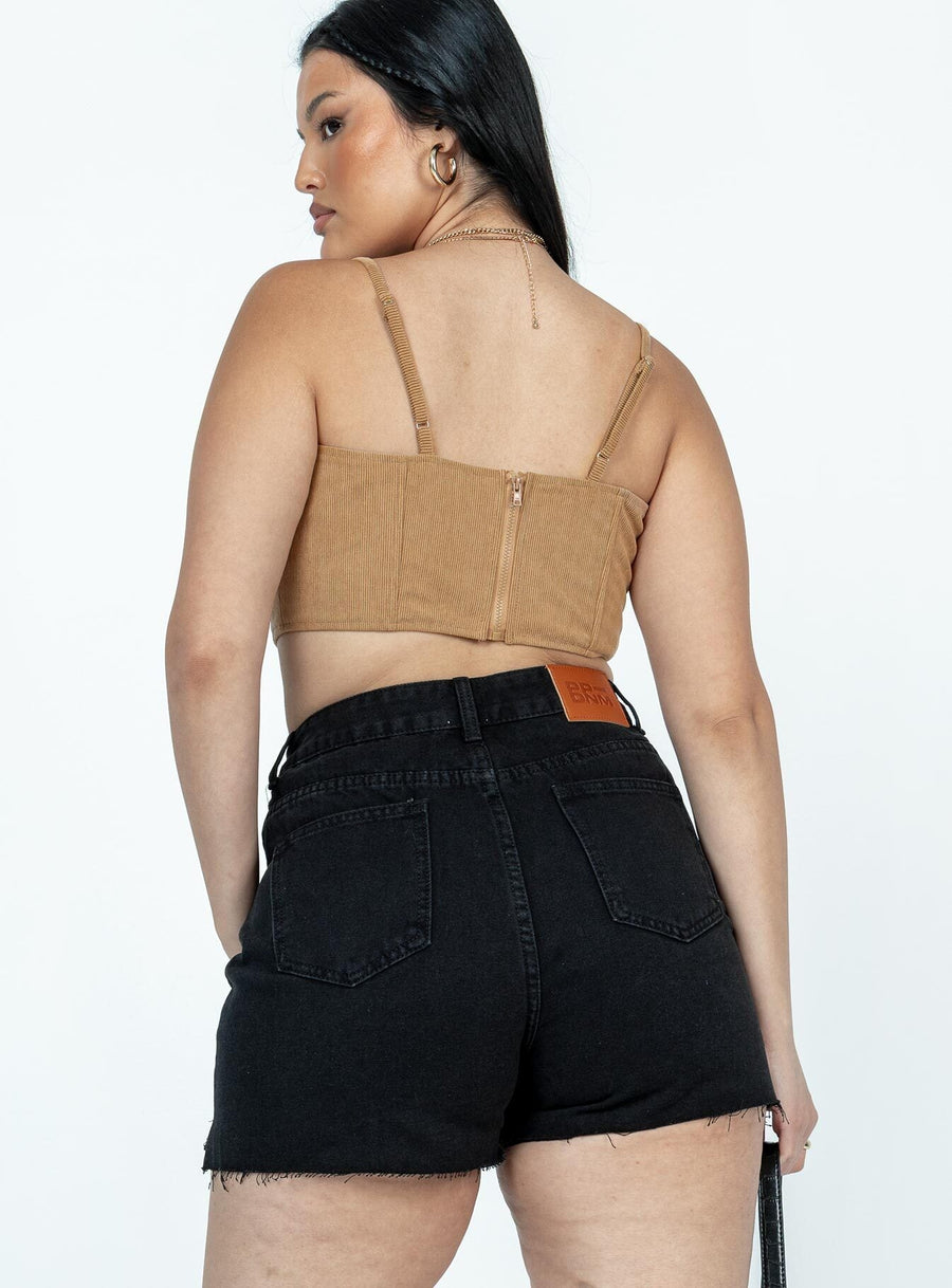 Leonie Denim Shorts Washed Black