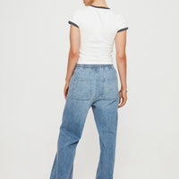 Maves Denim Drawstring Pants Mid Wash