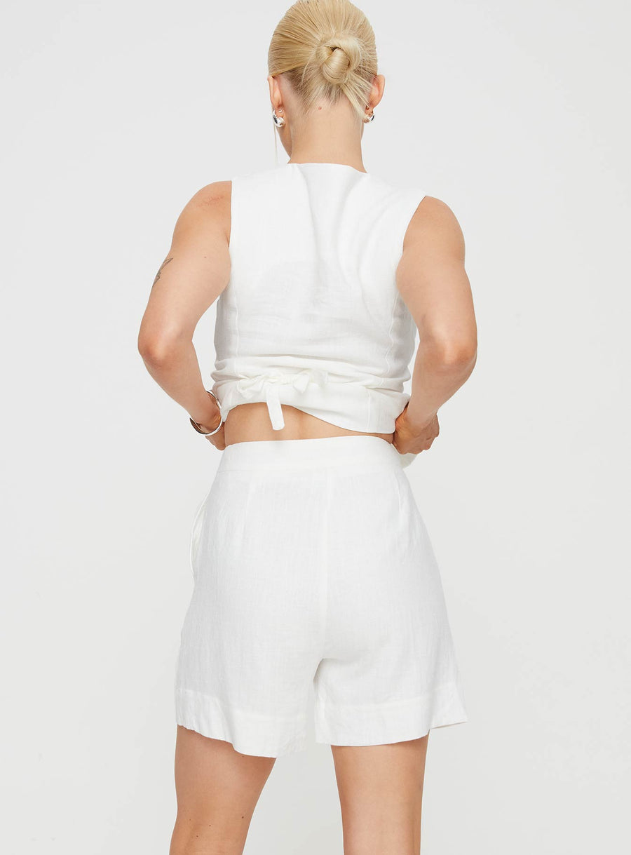 Bellair Linen Blend Shorts White