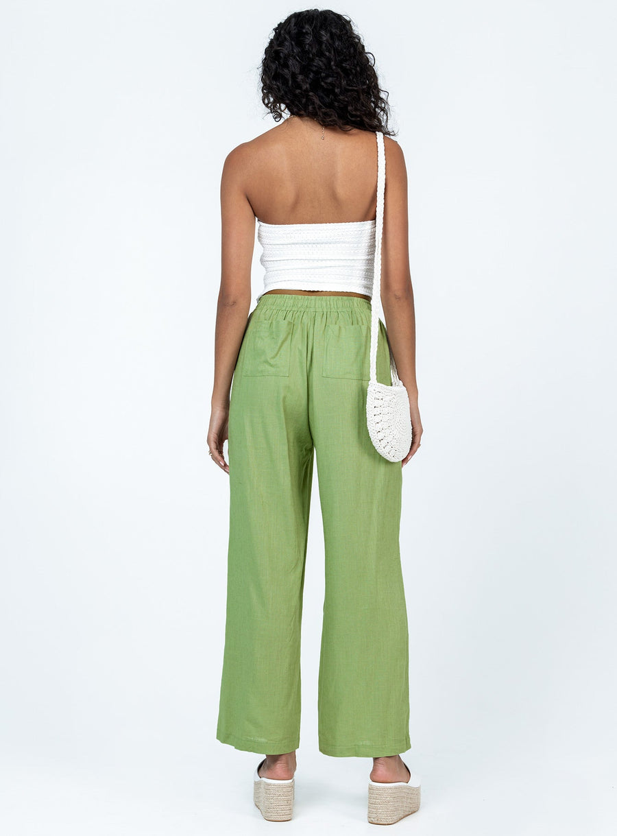 Louis Linen Blend Pants Light Green