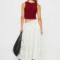 Keira Tiered Maxi Skirt Porcelain