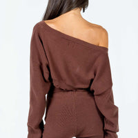 Hazel Knit Shorts Brown