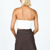 Neo Pinstripe Mini Skirt Brown