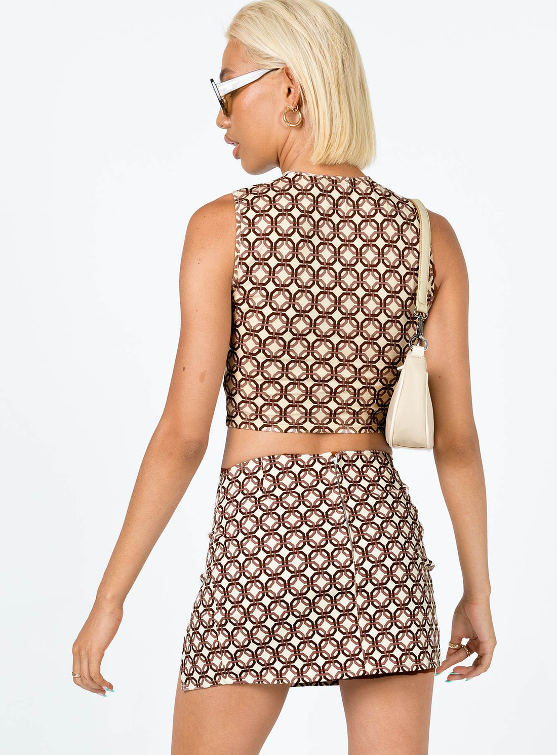 Motel Pelma Mini Skirt Chain Tangle Beige