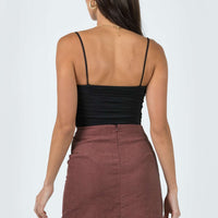 Peony Mini Skirt Brown