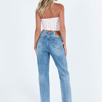 Holly Asymmetric Straight Leg Jean Light Wash Tall