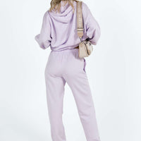 Princess Polly Track Pants Squiggle Text Dusty Mauve / Eggshell