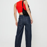 Rathlyn Pinstripe Jeans Dark Denim