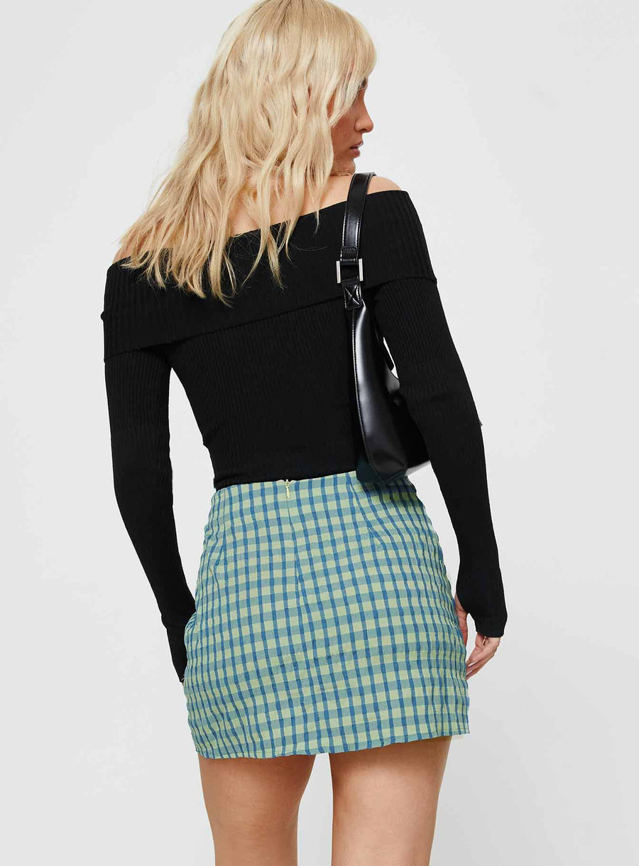 Selby Gingham Mini Skirt Blue / Green