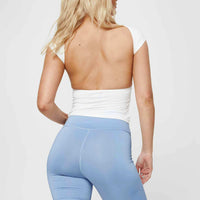 Princess Polly Bike Shorts Cursive Text Pale Blue/ Eggshell