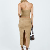 Cecile Maxi Skirt Beige