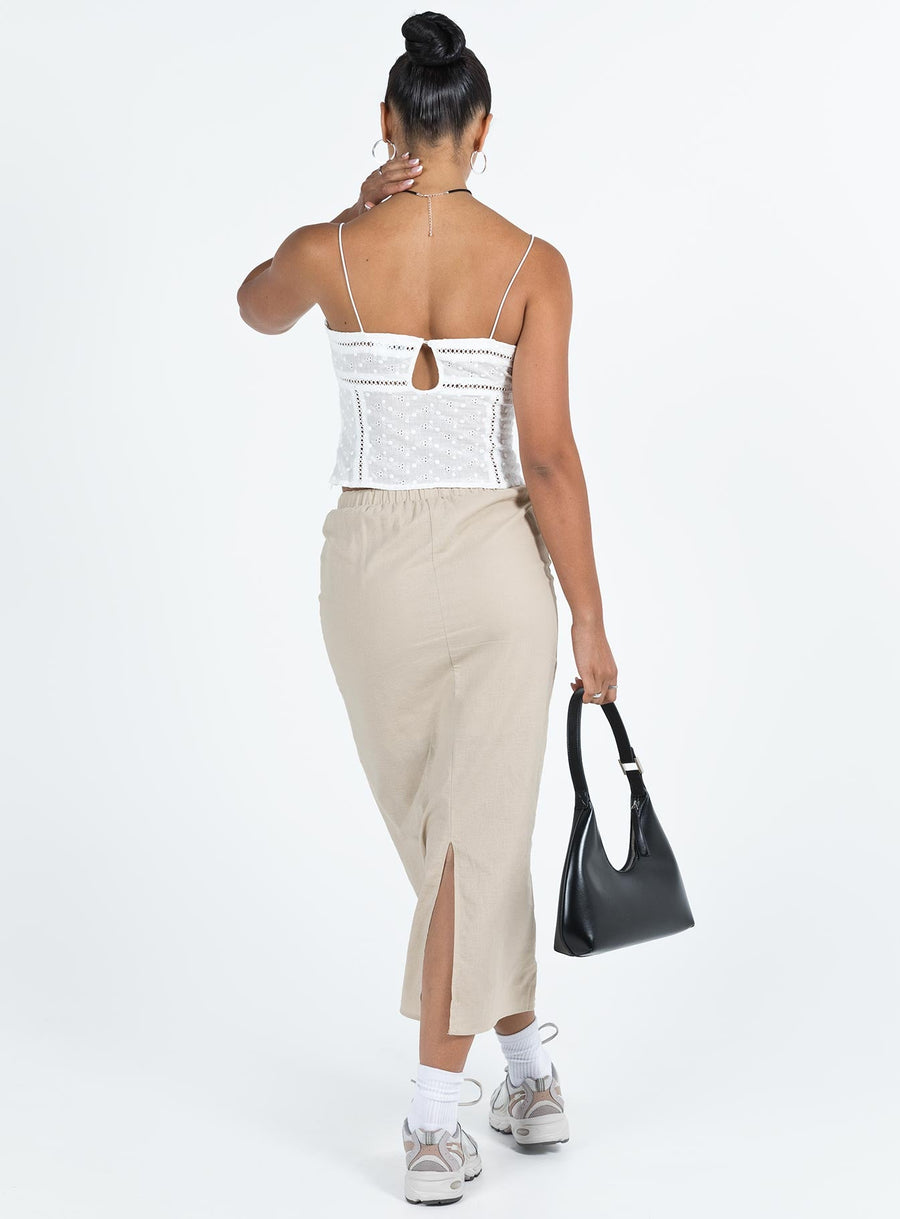 Tarrant Midi Skirt Beige