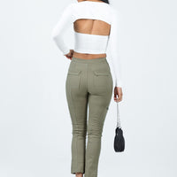 In Line Straight Leg Cargo Pants Green