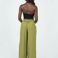 Plazzo Wide Leg Pants Khaki