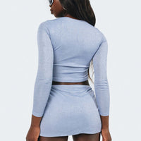 Bold Move Mini Skirt Blue Glitter