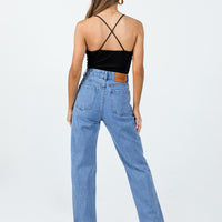 I'm Fine Mom Jeans Mid Wash Denim