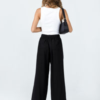 Louis Linen Blend Pants Black Lower Impact