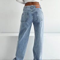 Pemberton High Rise Straight Leg Jeans Mid Wash Denim