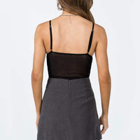 Peony Mini Skirt Charcoal