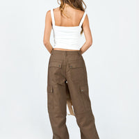 Fallout Mid Rise Cargo Pants Brown