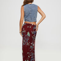 Buchan Maxi Skirt Red Floral