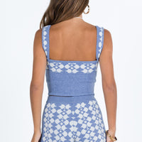 Elewa Geo Knit Shorts Blue / White