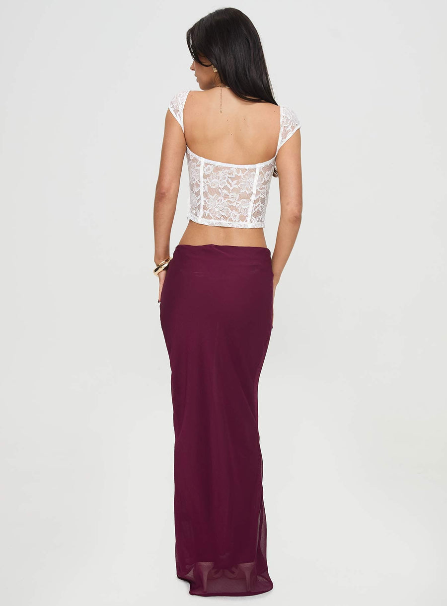 Devon Maxi Skirt Burgundy