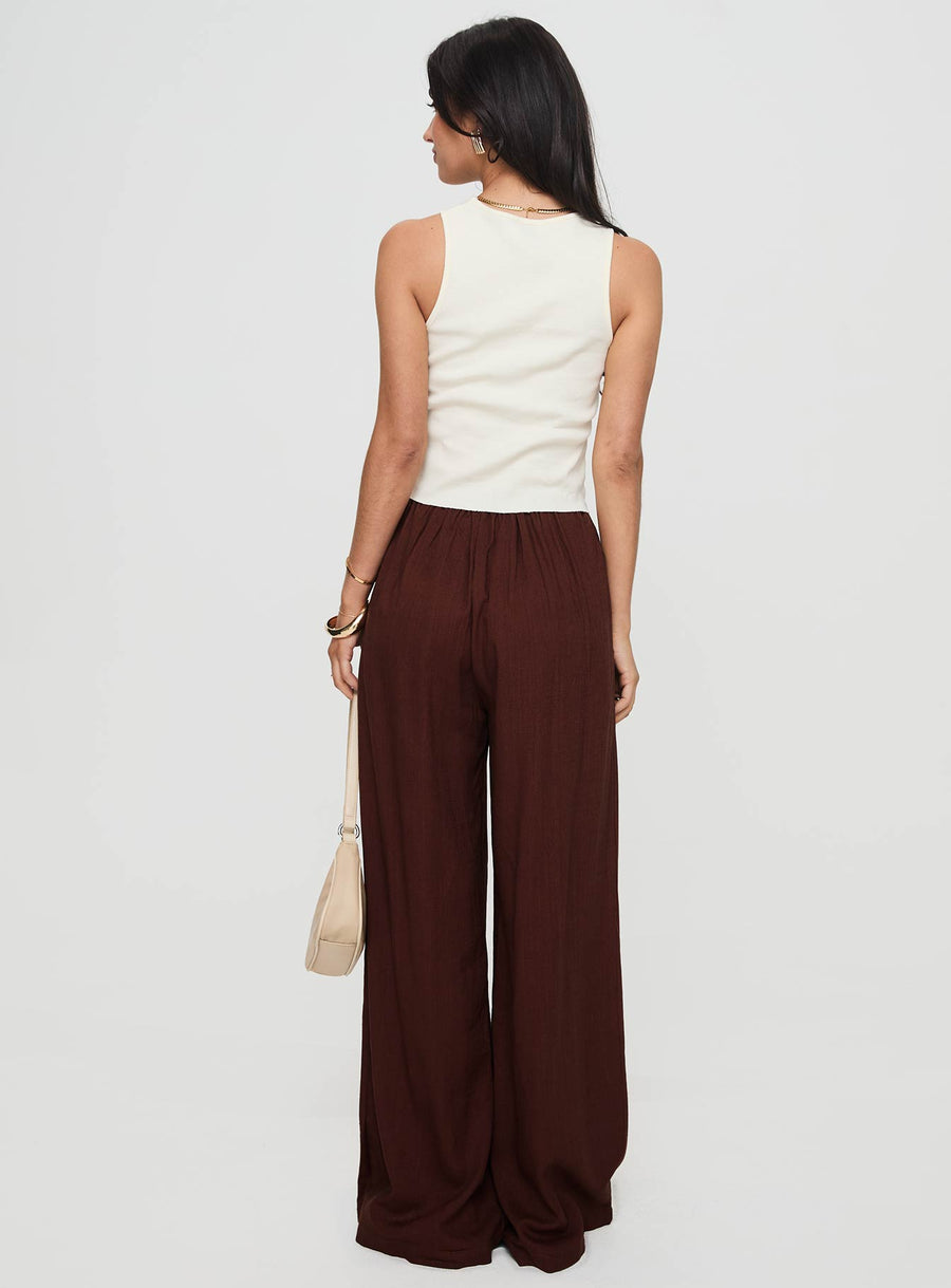 Ogilvie Linen Blend Pants Chocolate