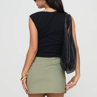 Maceline Wrap Front Skort Green