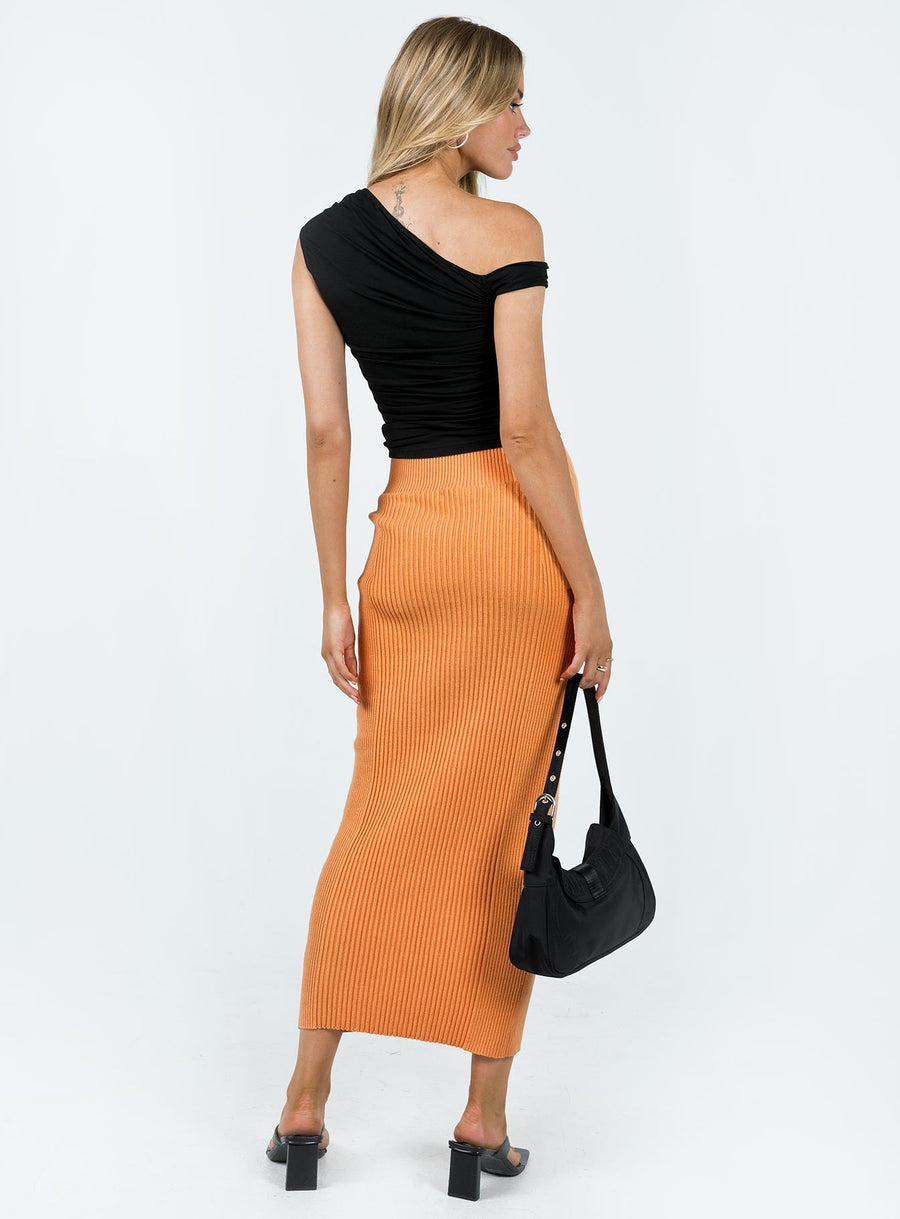 Regent Low Rise Maxi Skirt Orange