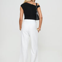 Jazzar Pocket Detail Pleated Pant White
