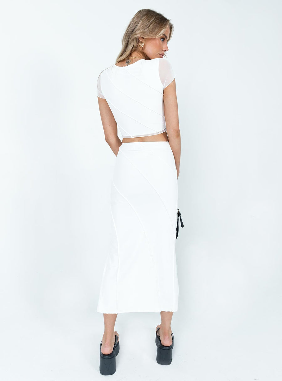 Erika Midi Skirt White