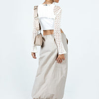 Crosswalk Maxi Skirt Beige