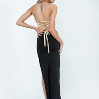 Janice High Waist Slit Maxi Skirt Black
