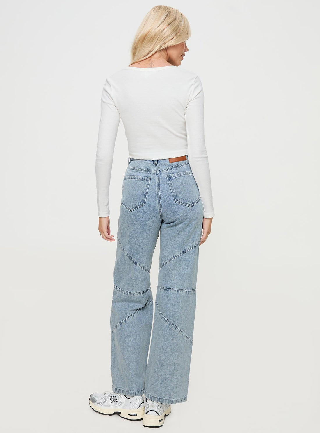 Frenta Moto High Waisted Jeans Angel Blue