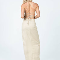 Pyramids Midi Skirt Beige