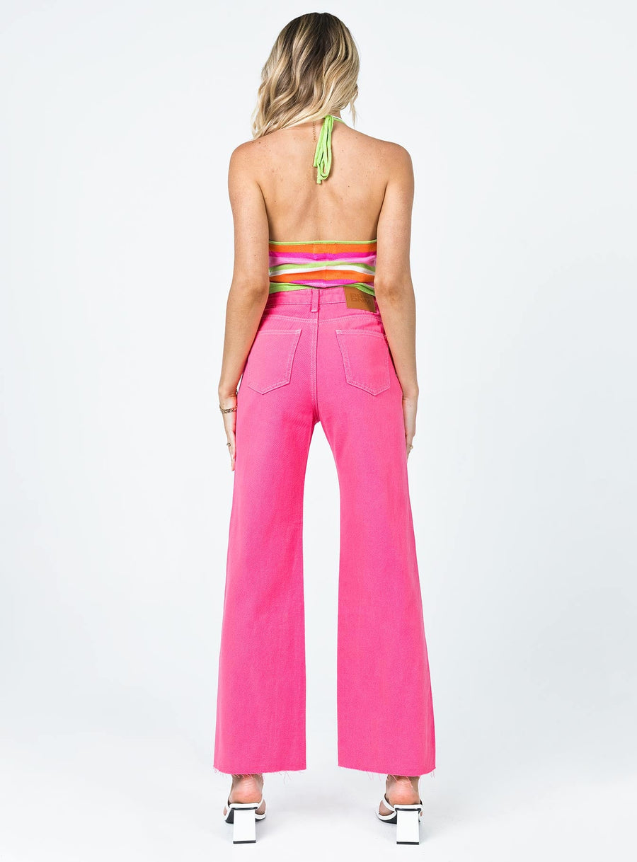 Popsicle Straight Leg Denim Jeans Pink