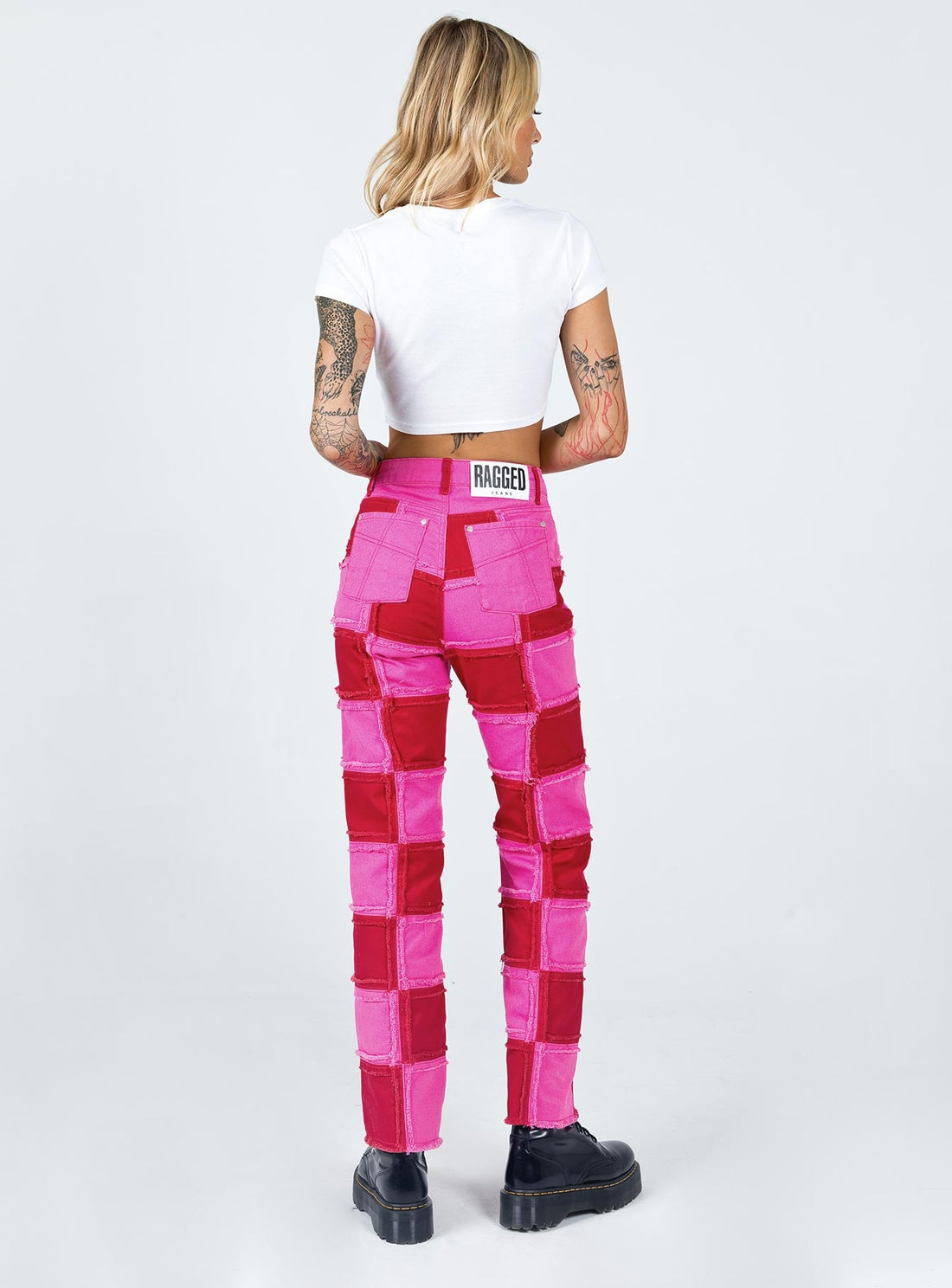 The Ragged Priest Muse Denim Jeans Pink & Red