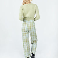 Euros Pants Light Green Check