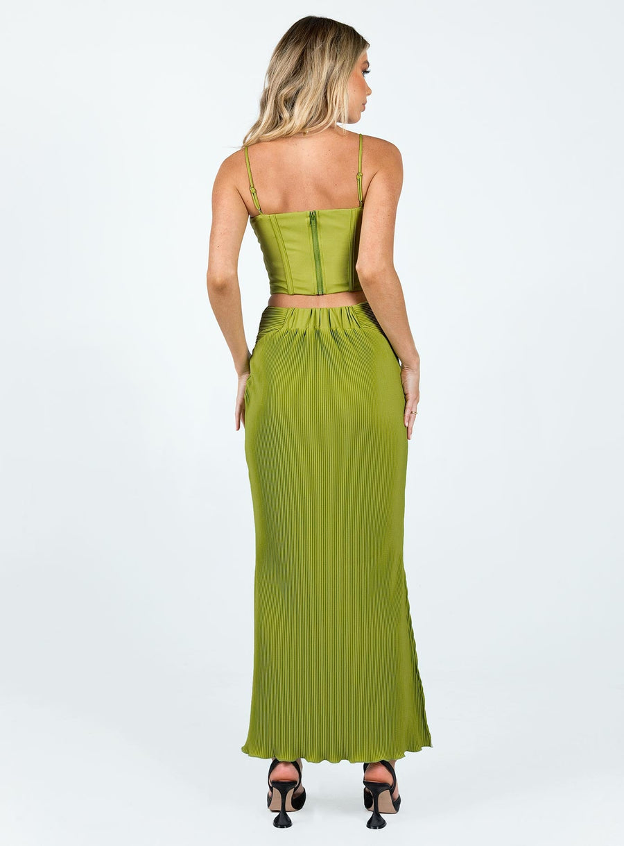 Topakas Plisse Maxi Skirt Green