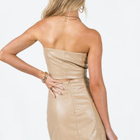 Hailey PU Mini Skirt Beige