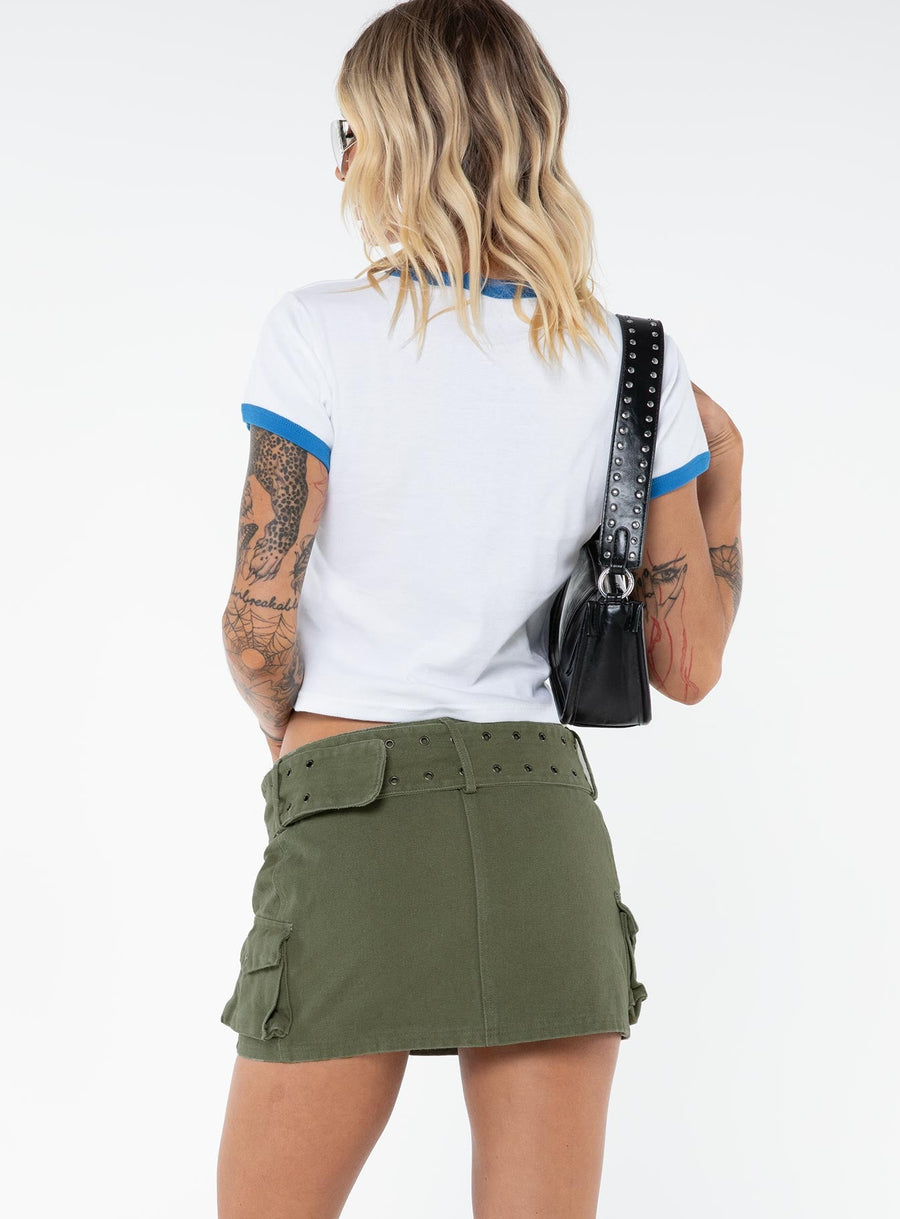 Iconic Cargo Mini Skirt Khaki Tall