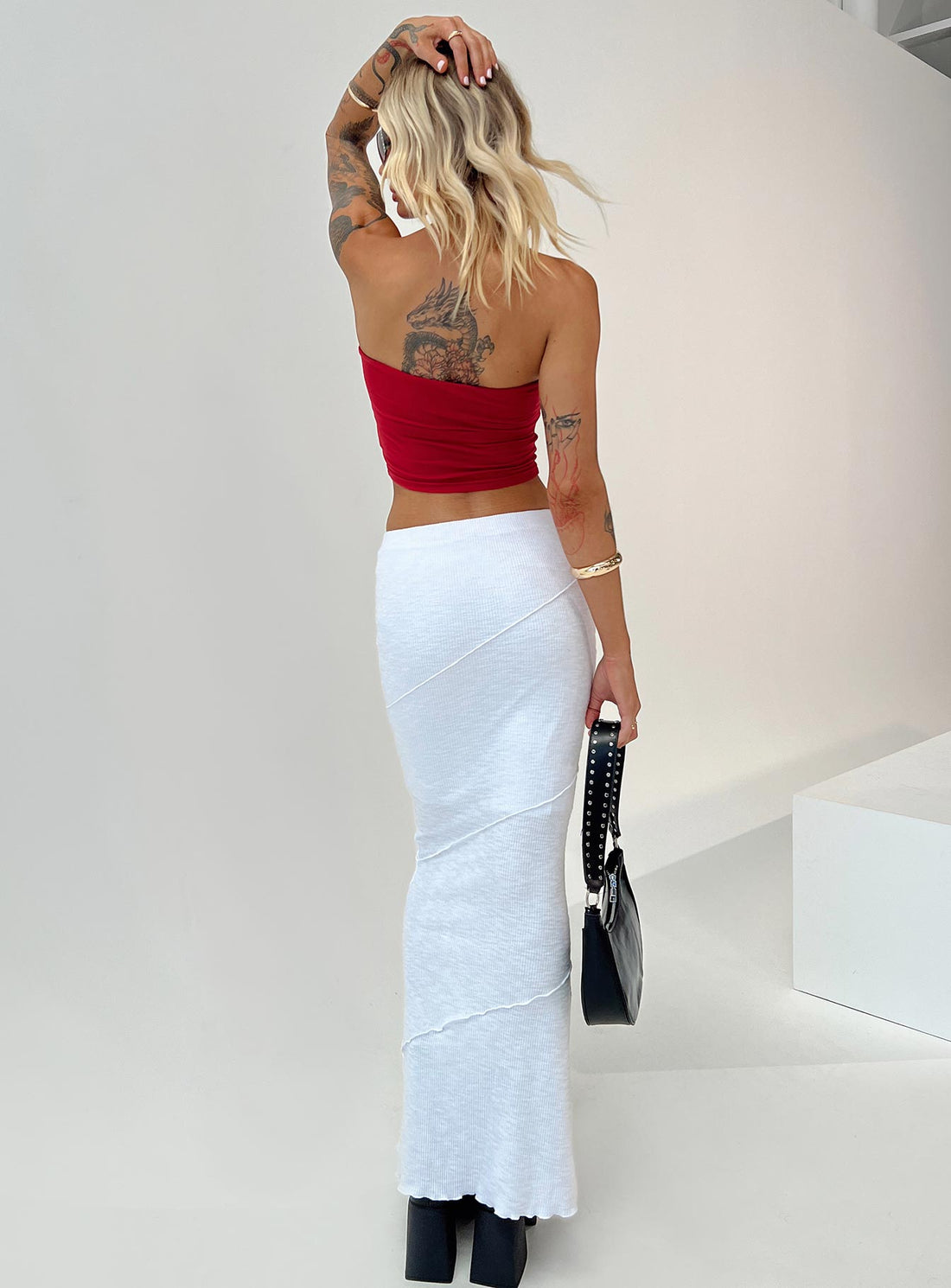 Oscar Maxi Skirt White Tall
