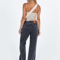 Riri Wide Leg Jeans Washed Black
