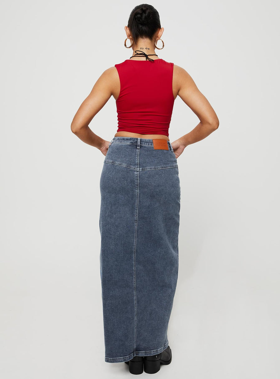 Batkins Maxi Skirt Dark Wash Denim