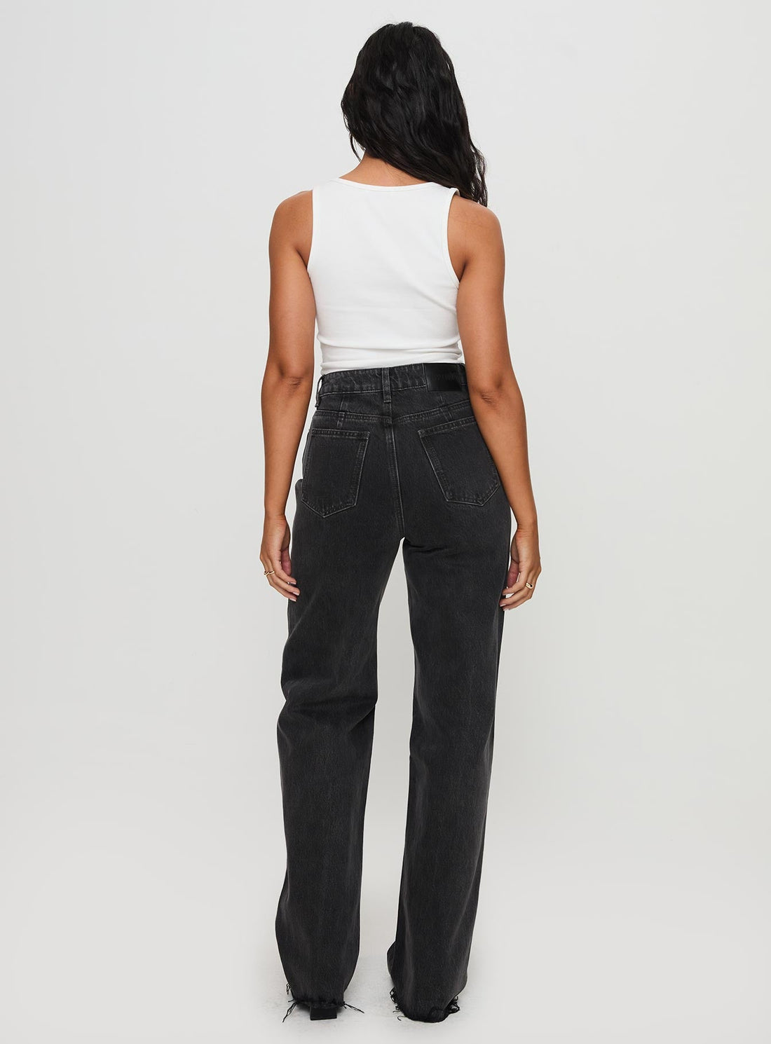 Karlina High Rise Straight Leg Jeans Charcoal